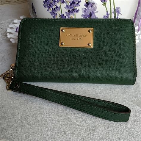 michael kors green wallet|dark green Michael Kors Wallet.